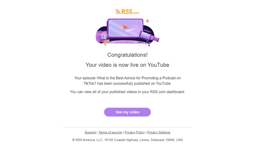 congratulations your video has been successfully published on YouTube